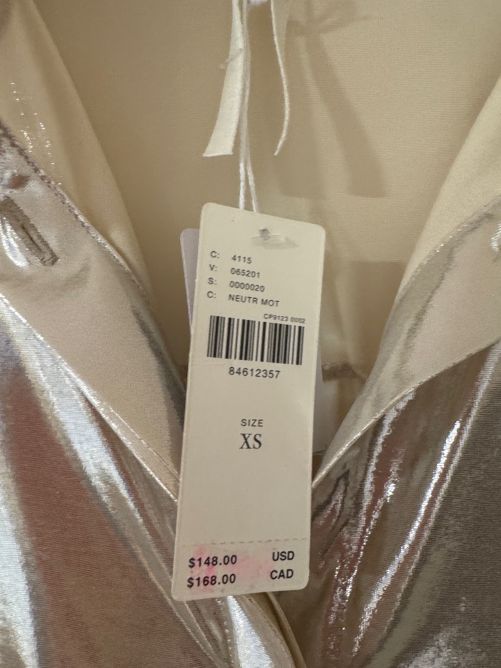 Anthropologie Metallic Gold Button-Up Shirt - Picture 7 of 7
